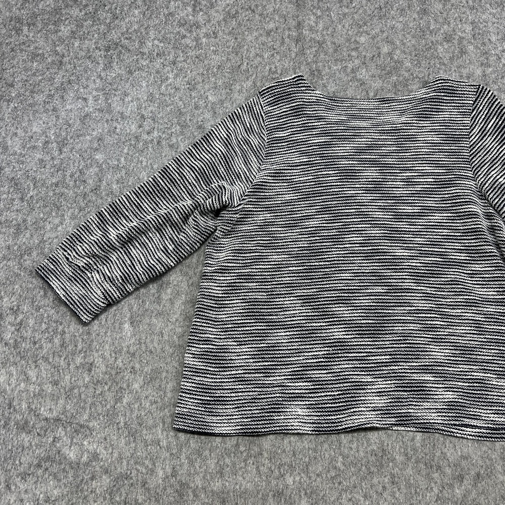 J Jill Sweater Womens Petite Large Blue Stripe Knit Crewneck Pullover Top Preppy - Picture 11 of 15